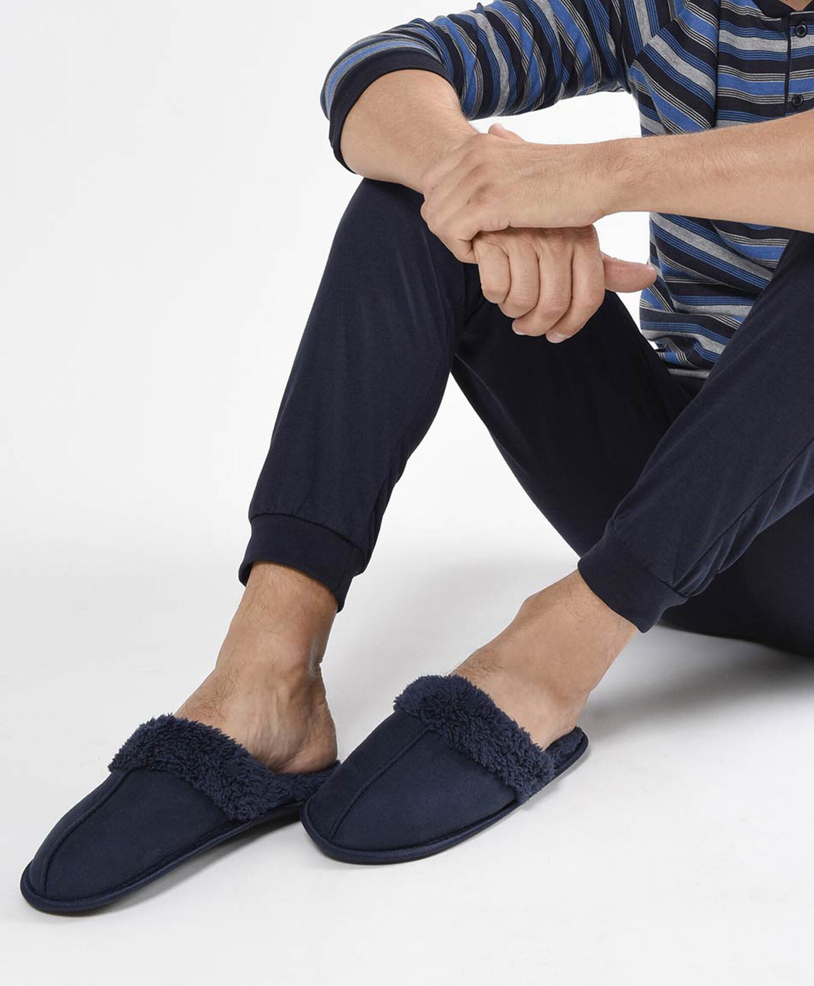 Pantufla hombre chiporro azul Pantufla hombre chiporro azul