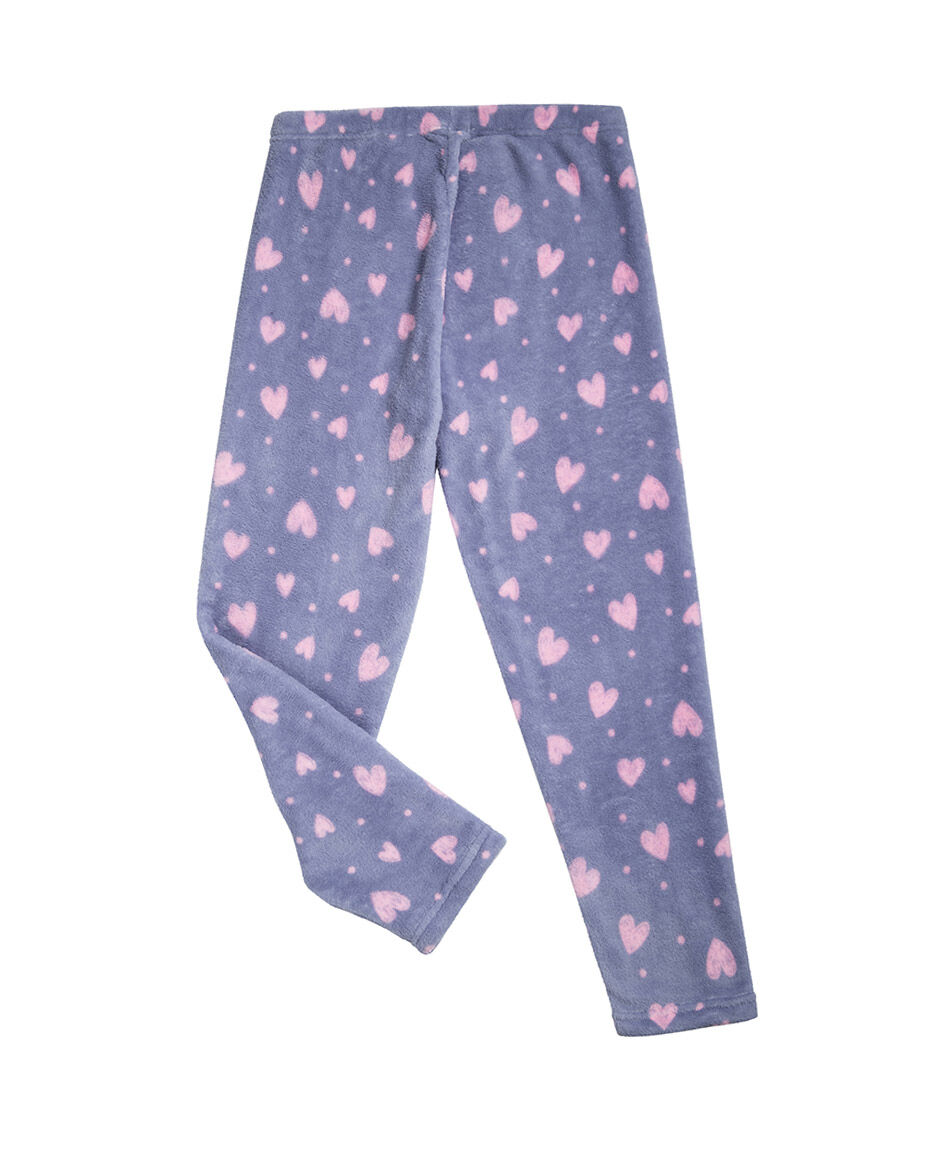 Pijama ni&ntilde;a coral  corazones morado