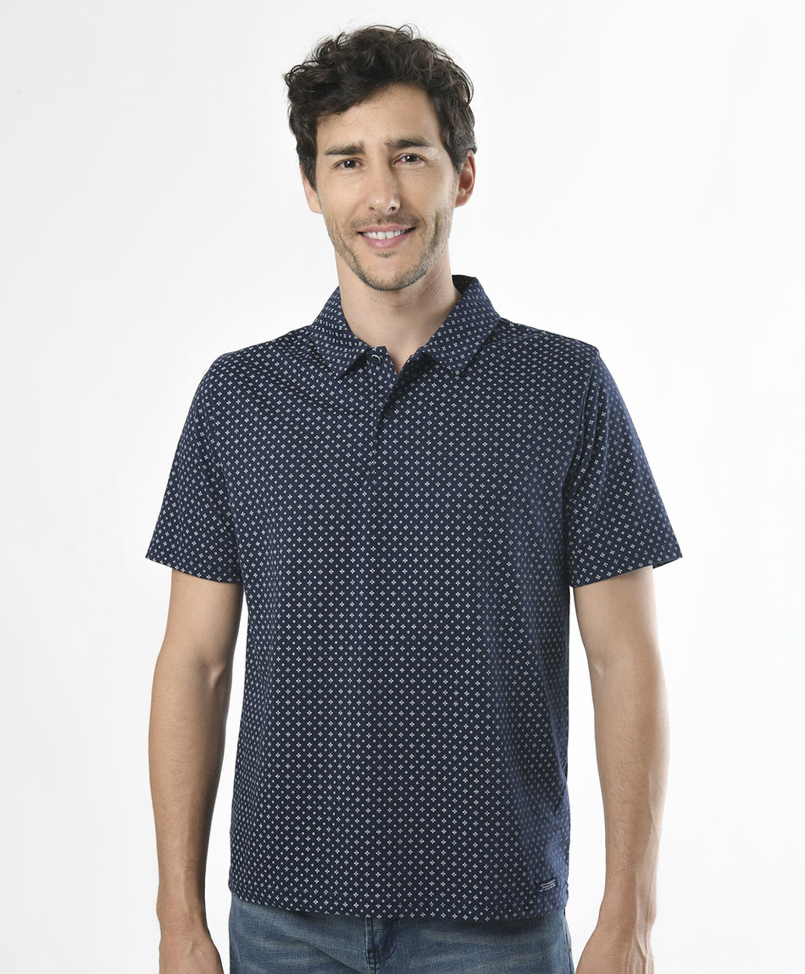Polera hombre figuras cuello piqué Polera hombre figuras cuello piqué