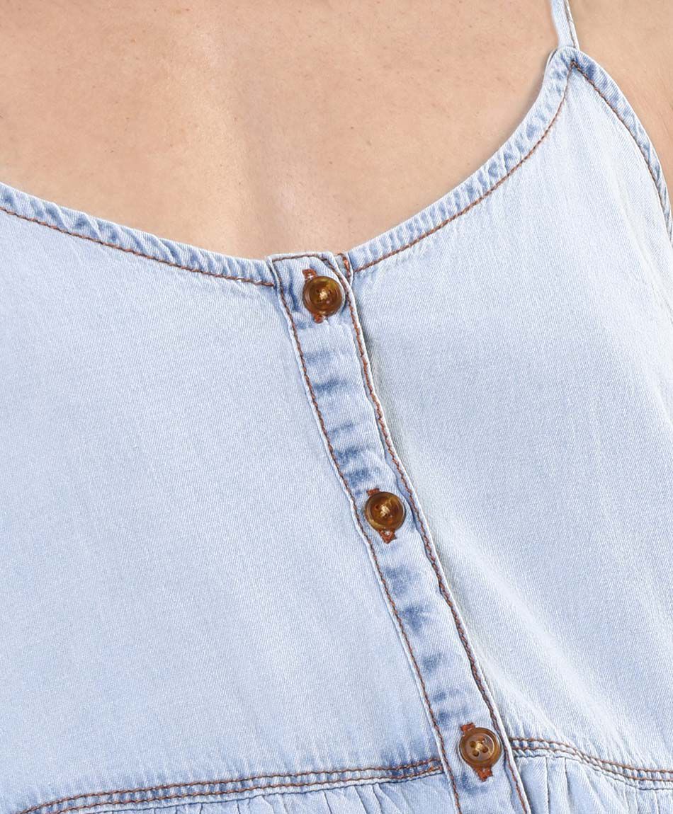 Vestido largo mujer denim pisos