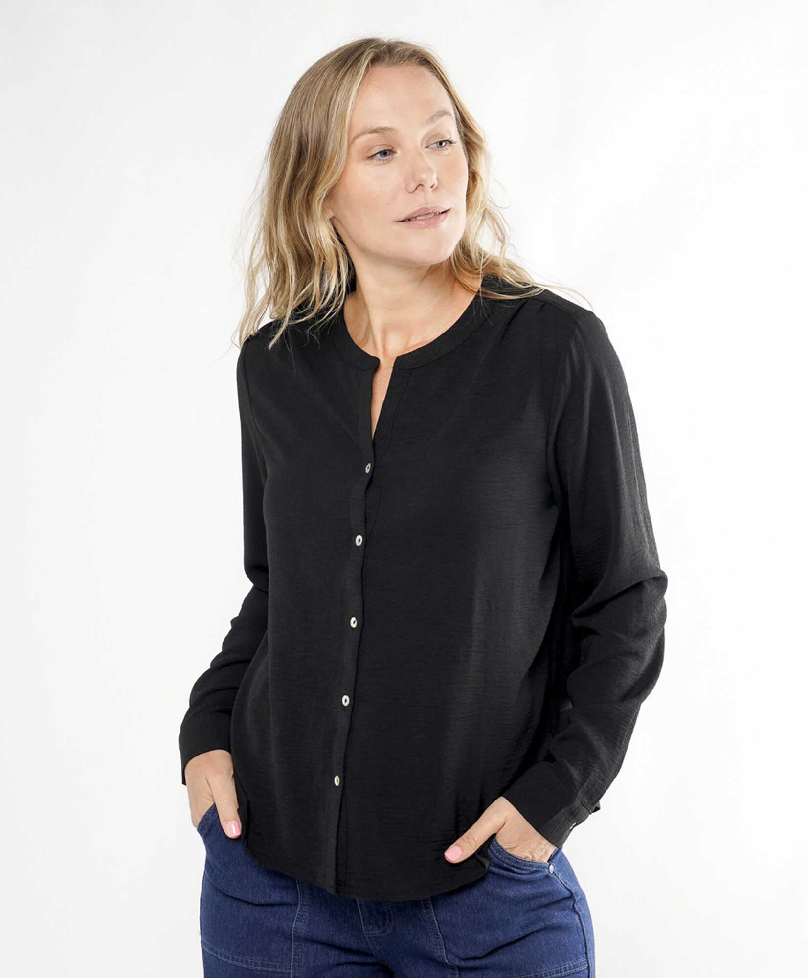 Blusa mujer cuello mao Blusa mujer cuello mao
