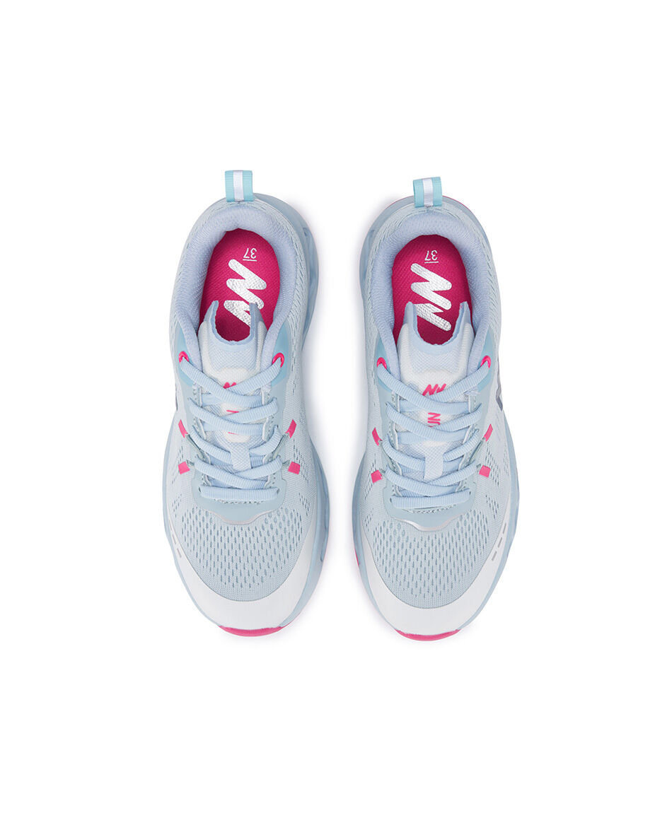 Zapatilla deportiva mujer celeste acolchada