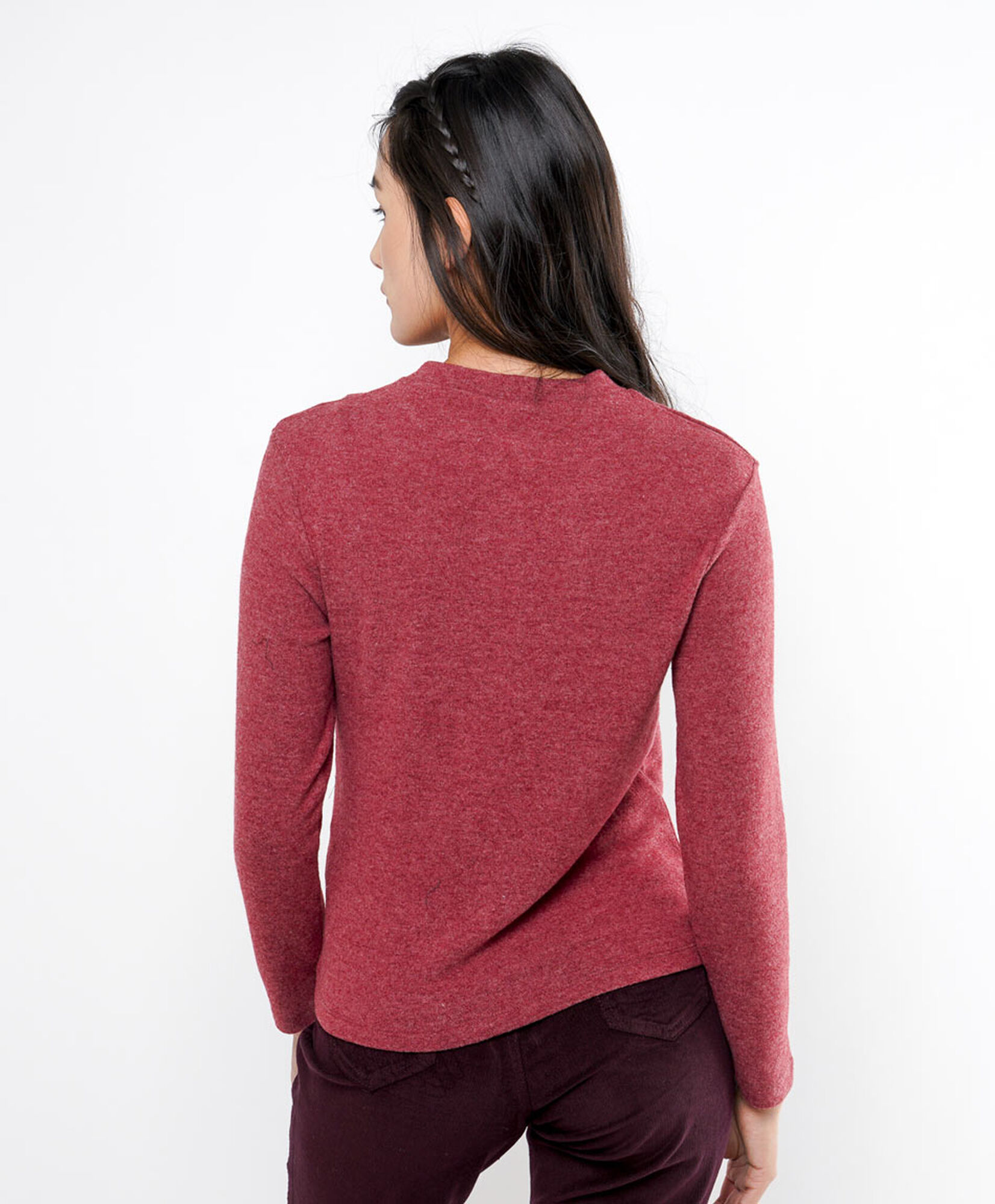 Polera mujer estilo tejida roja Polera mujer estilo tejida roja