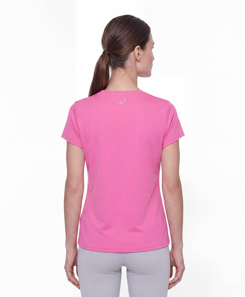 Polera deportiva mujer lisa pipping rosada