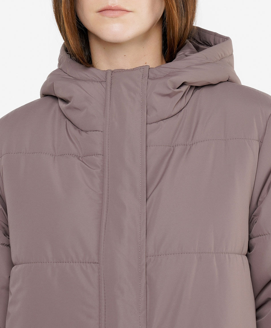 Parka mujer larga entallada botones laterales