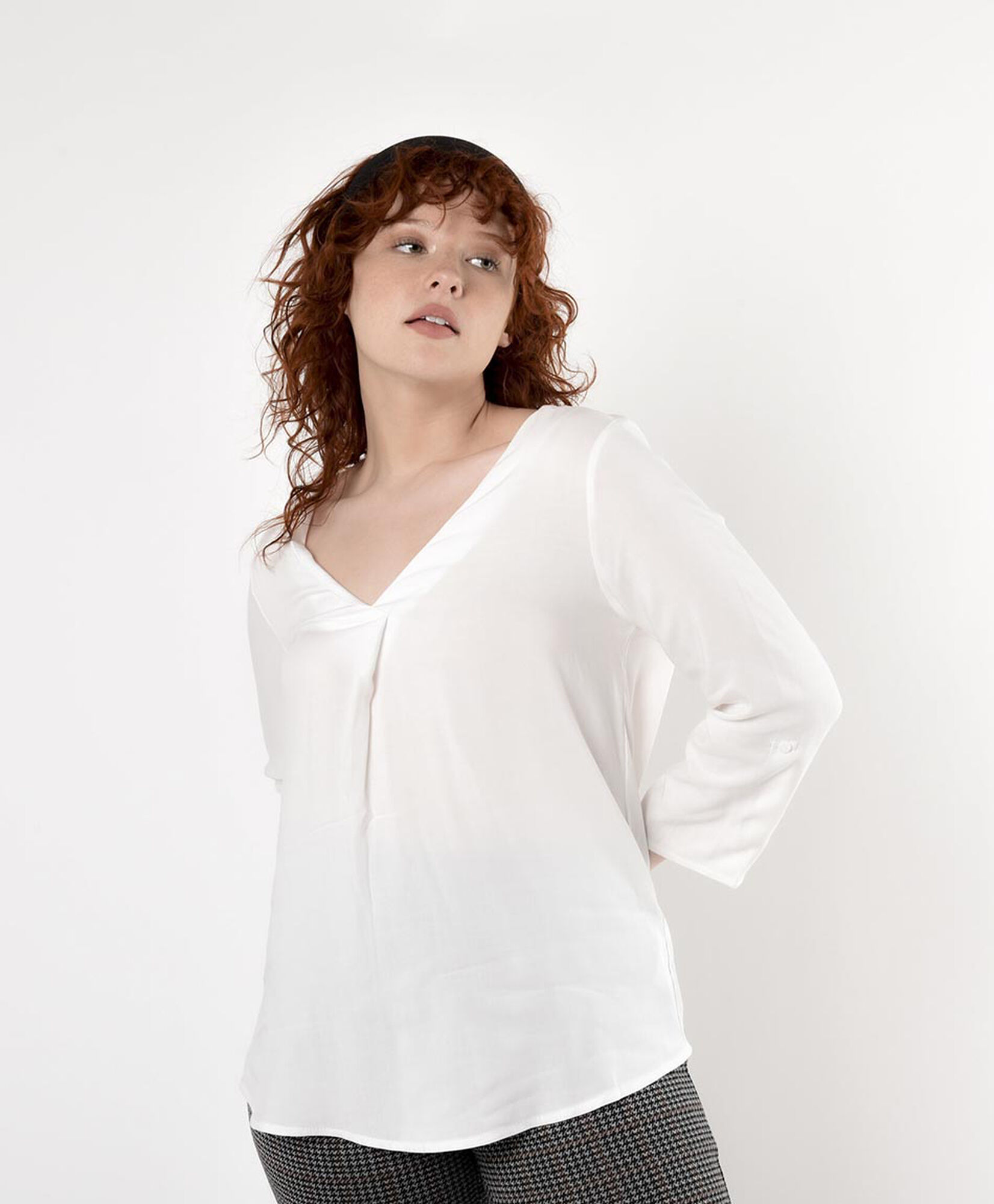 Blusa mujer cuello en v Blusa mujer cuello en v