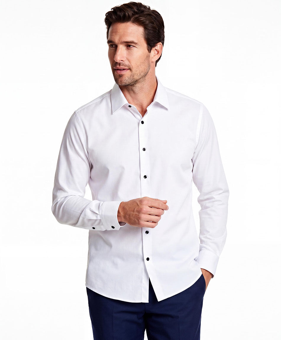 Camisa hombre manga larga white