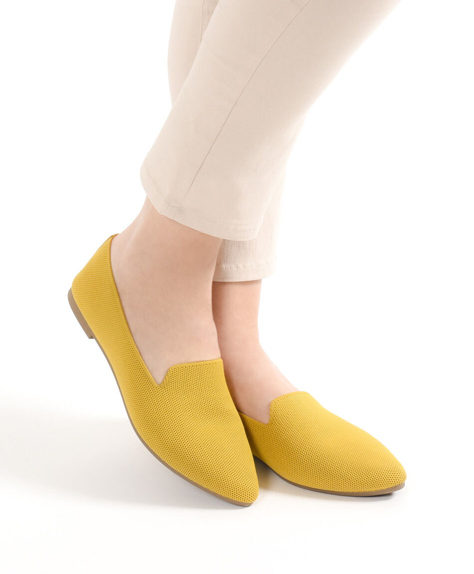 Ballerina mujer tejida mostaza