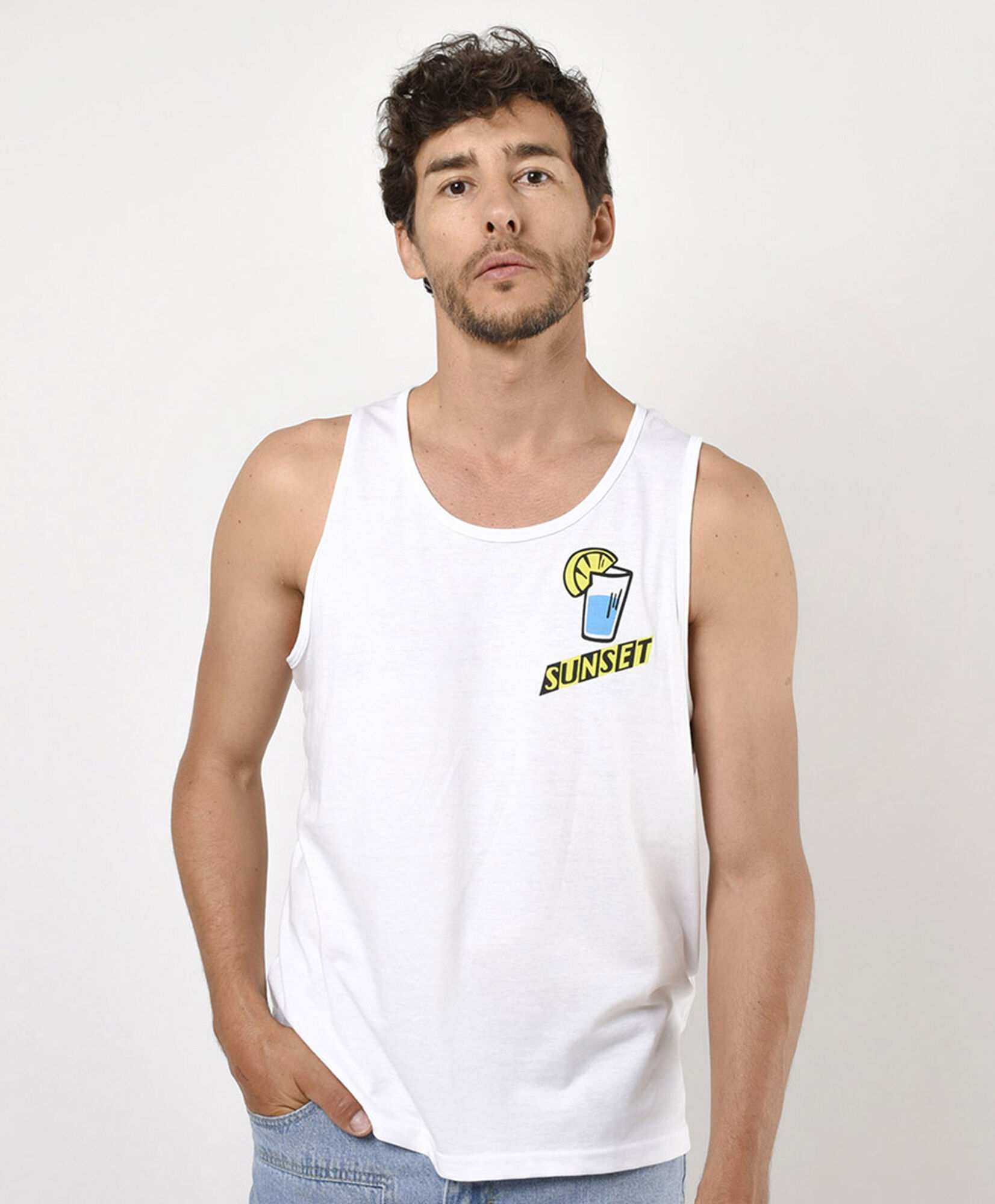 Polera hombre limonada sin mangas Polera hombre limonada sin mangas
