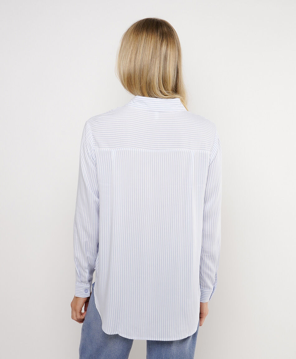 Blusa mujer l&iacute;neas azul