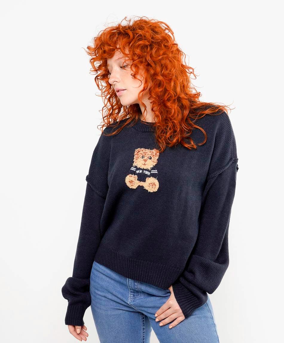 Sweater mujer teddy blue