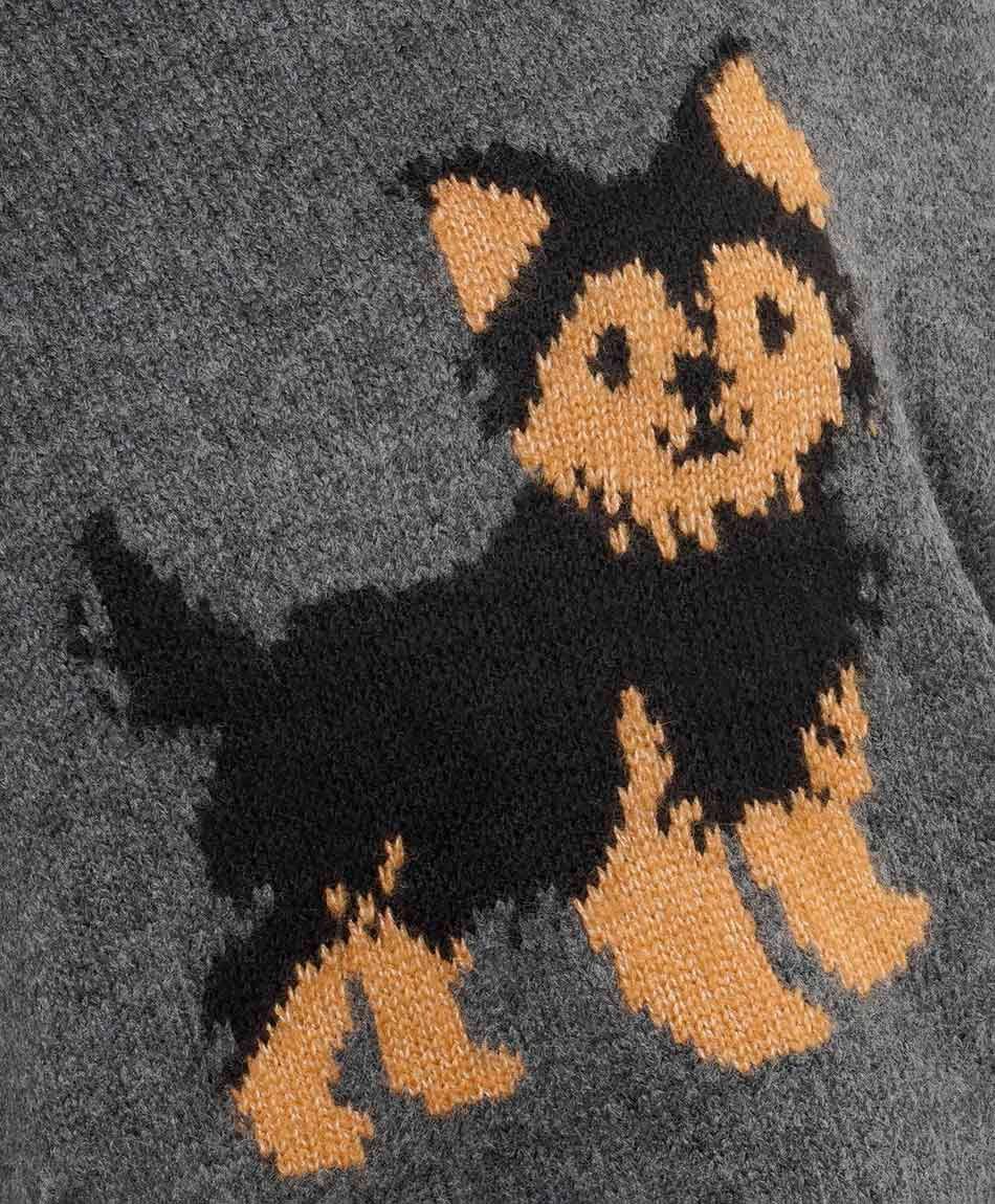 Sweater mujer jacquard dog bordado