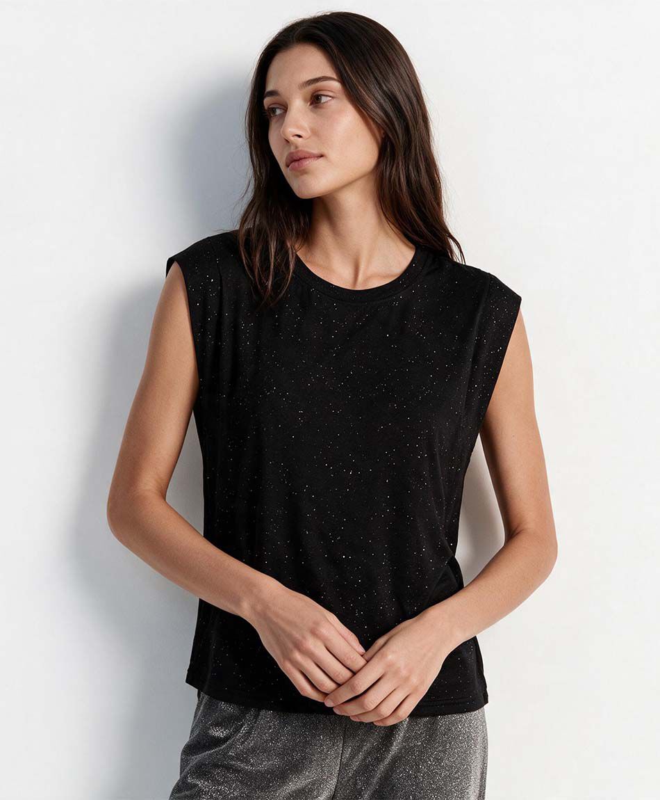 Polera mujer puntos plata