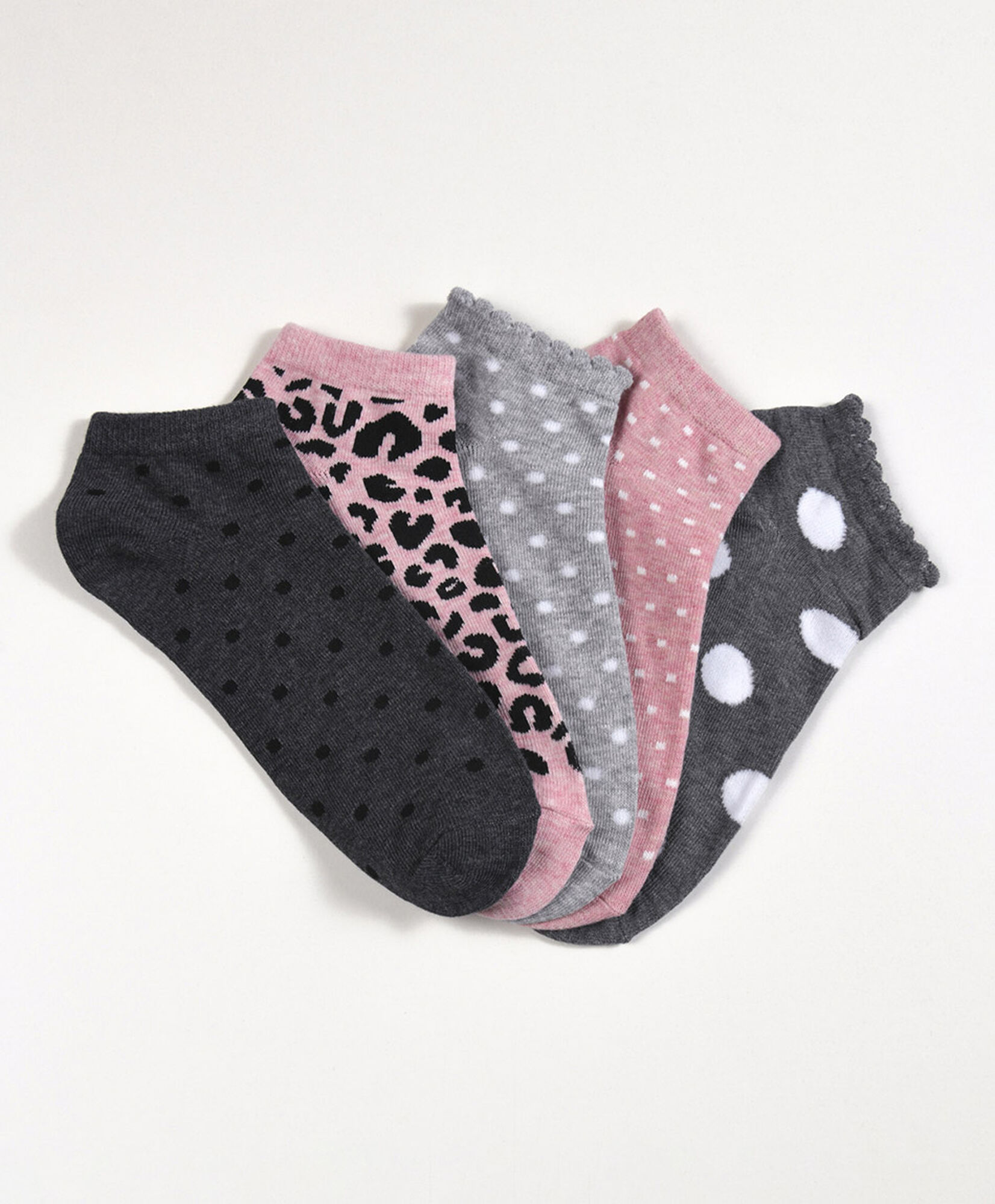 Pack 5 calcetines mujer cortos puntitos Pack 5 calcetines mujer cortos puntitos