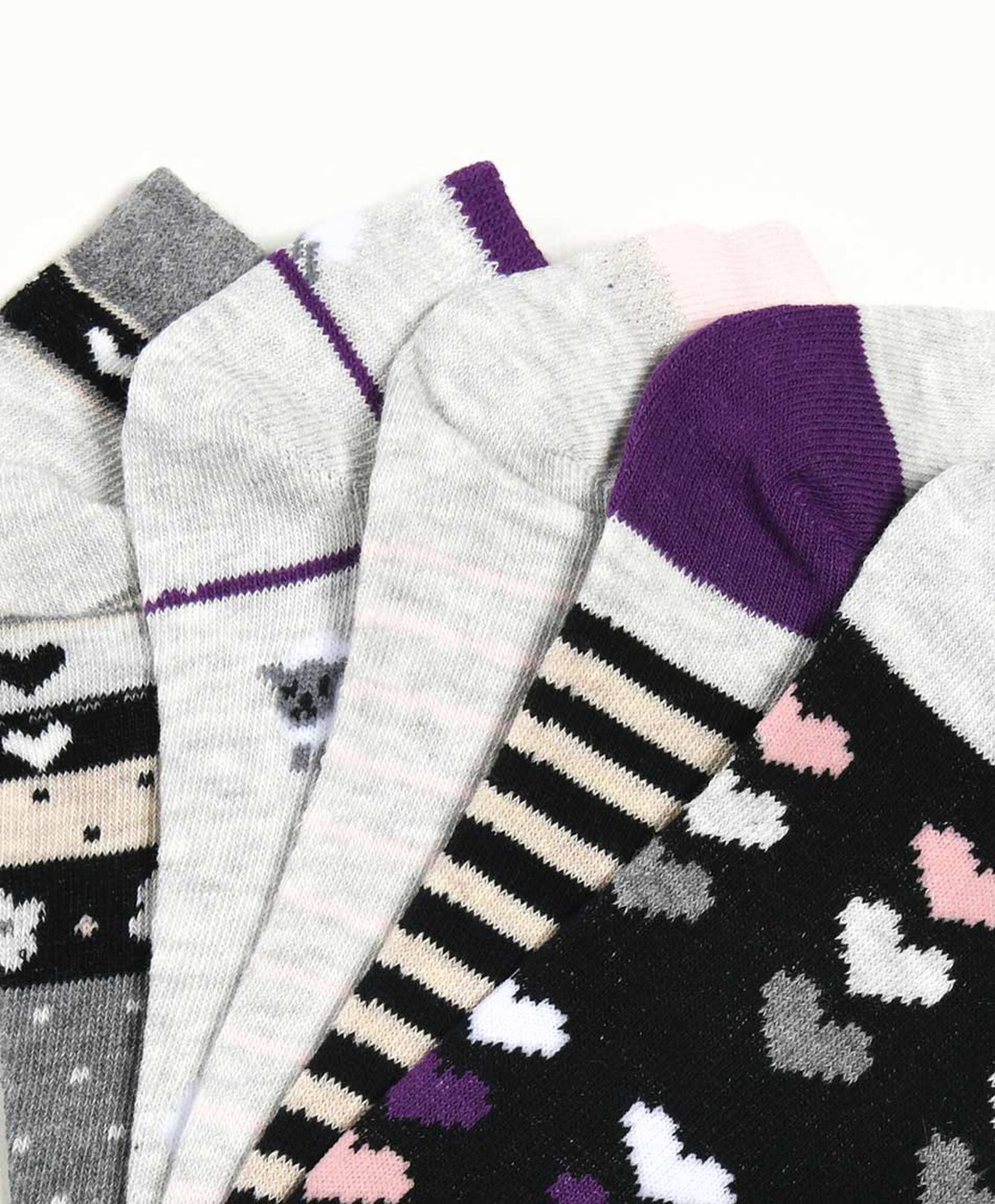 Pack 5 calcetines mujer líneas corazones Pack 5 calcetines mujer líneas corazones