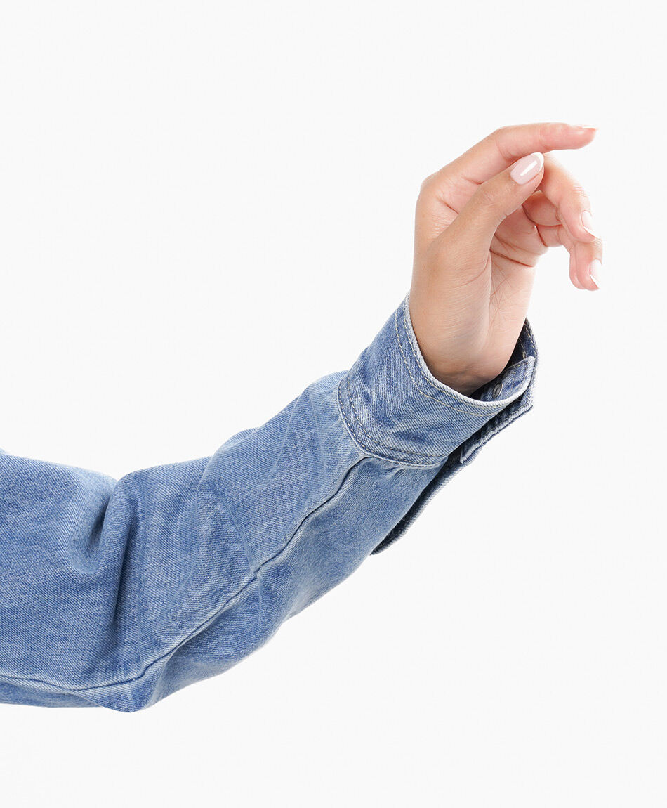 Chaqueta mujer denim cierre negro