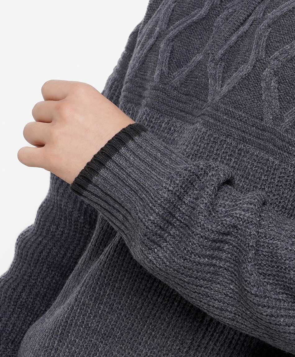 Sweater hombre cierre medio texturizado