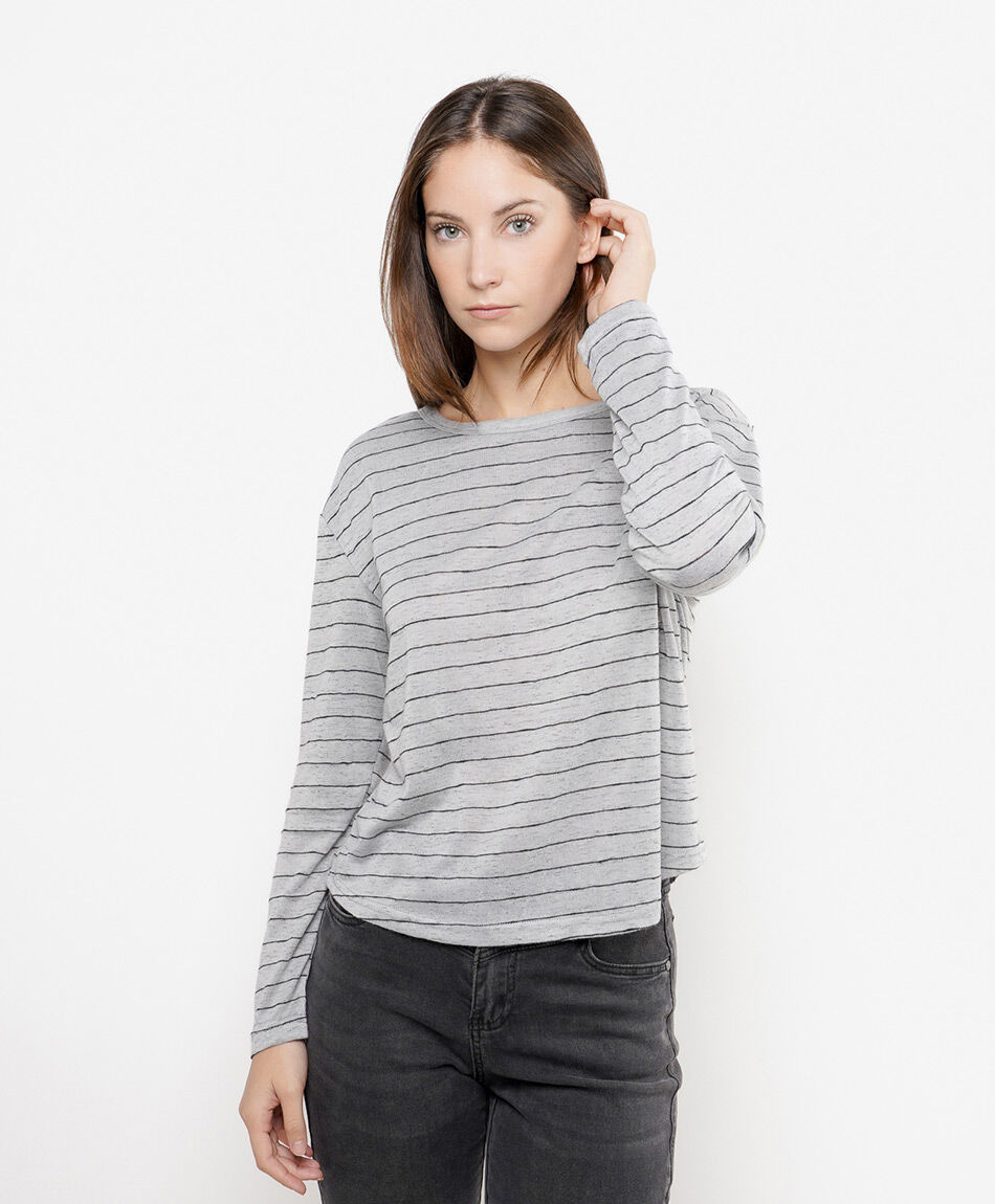 Polera mujer l&iacute;neas melange