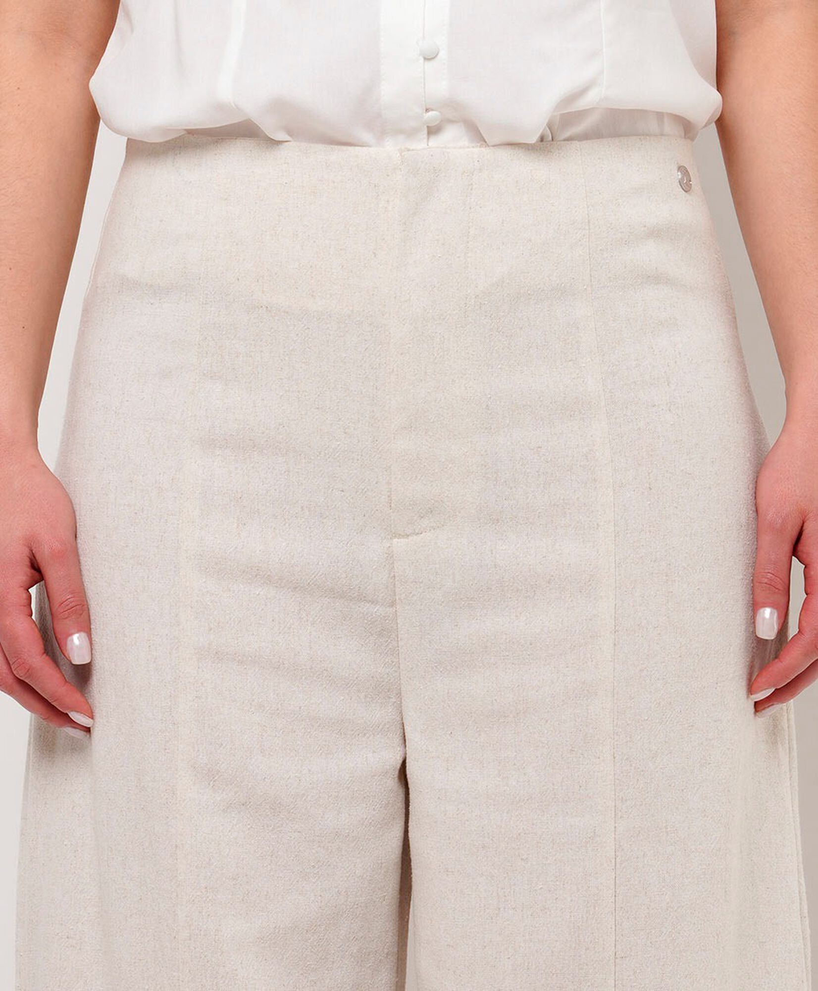 Pantalón mujer tiro alto liso wide leg Pantalón mujer tiro alto liso wide leg