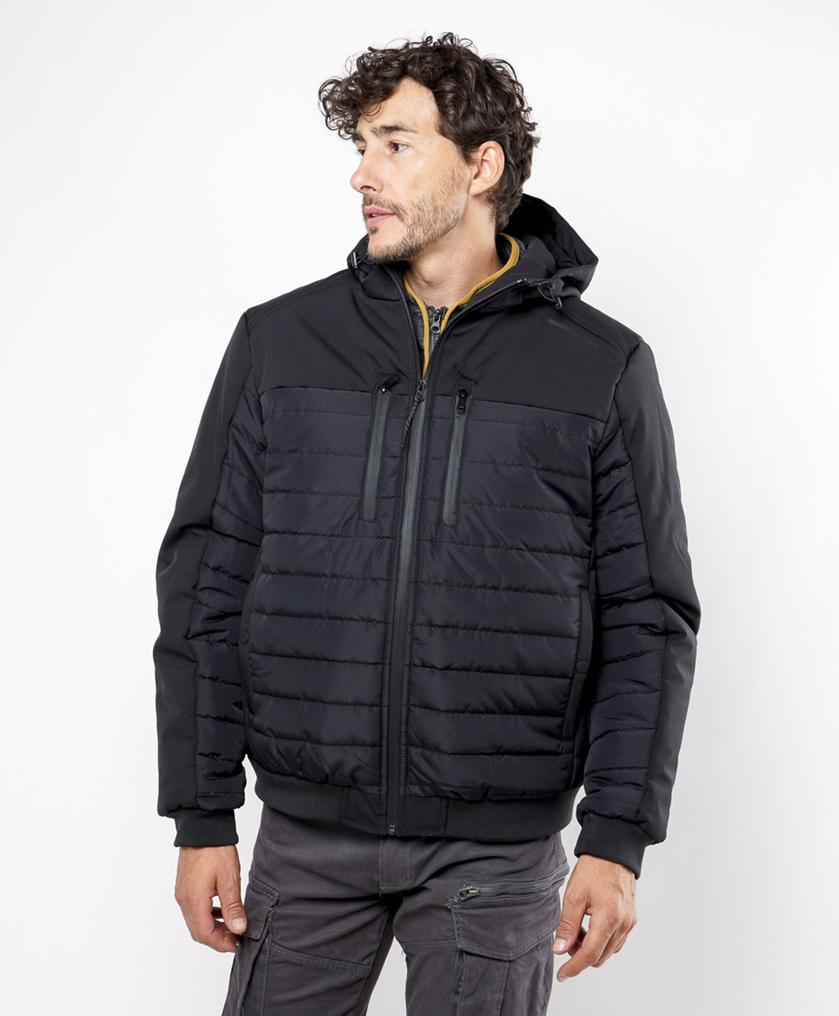Chaqueta hombre mix acolchada Chaqueta hombre mix acolchada