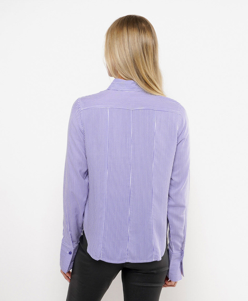 Blusa mujer listada entallada