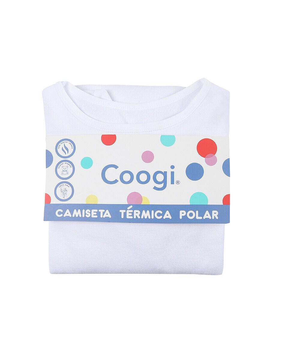 Camiseta infantil t&eacute;rmica cuello redondo white
