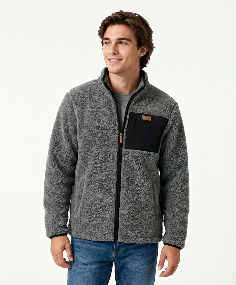 Chaqueta hombre gris melange