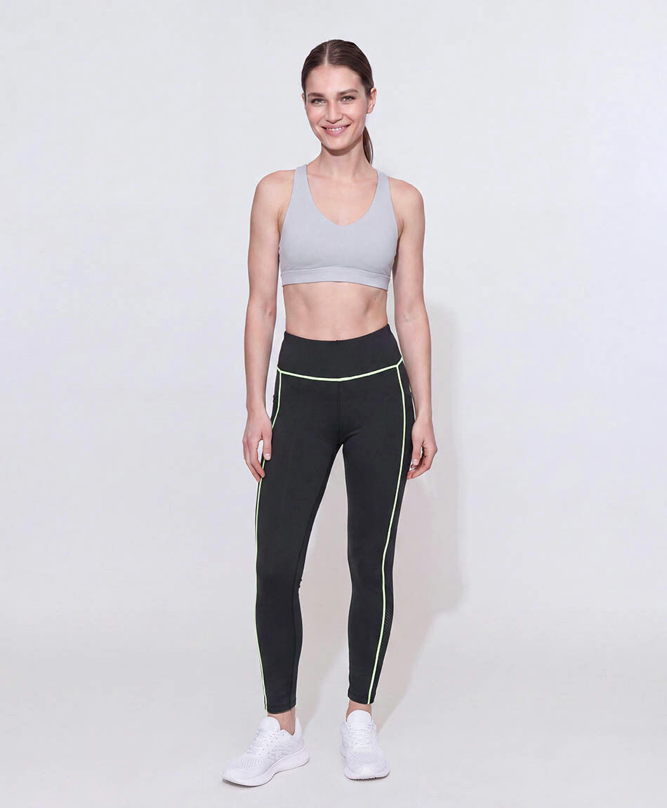 Calza deportiva mujer l&iacute;neas verde