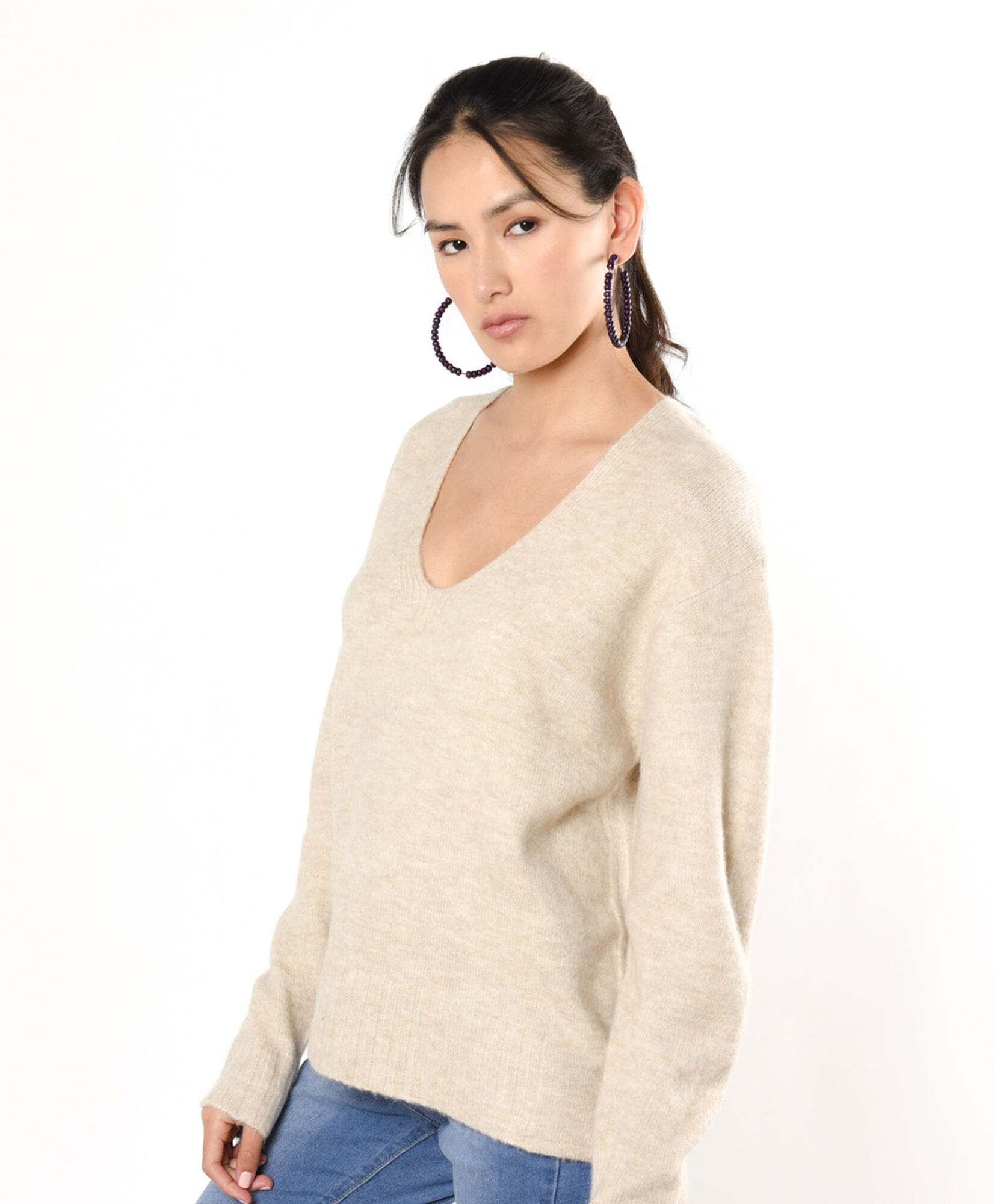 Sweater mujer cuello en v Sweater mujer cuello en v