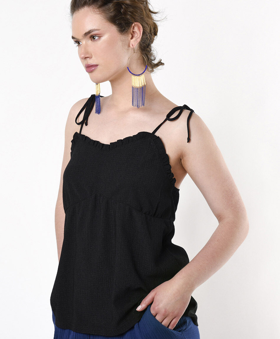 Blusa mujer textura negra
