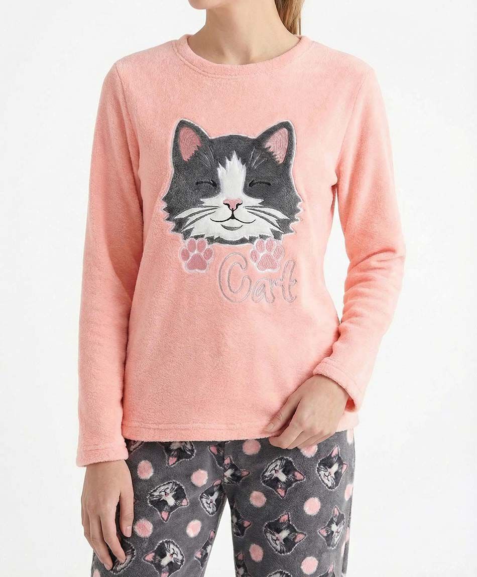 Pack pijama + calcetines gatitos rosa