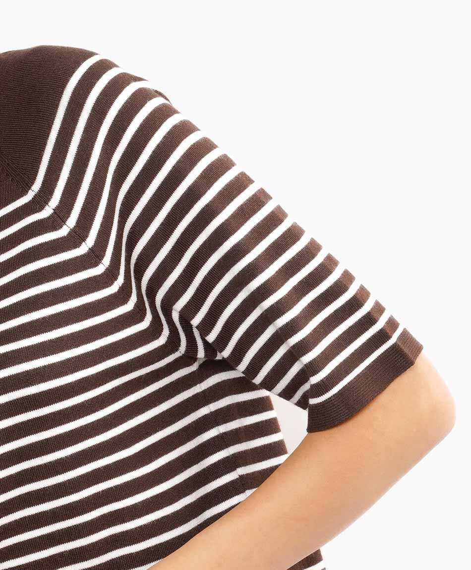 Sweater mujer manga 3/4 lineas