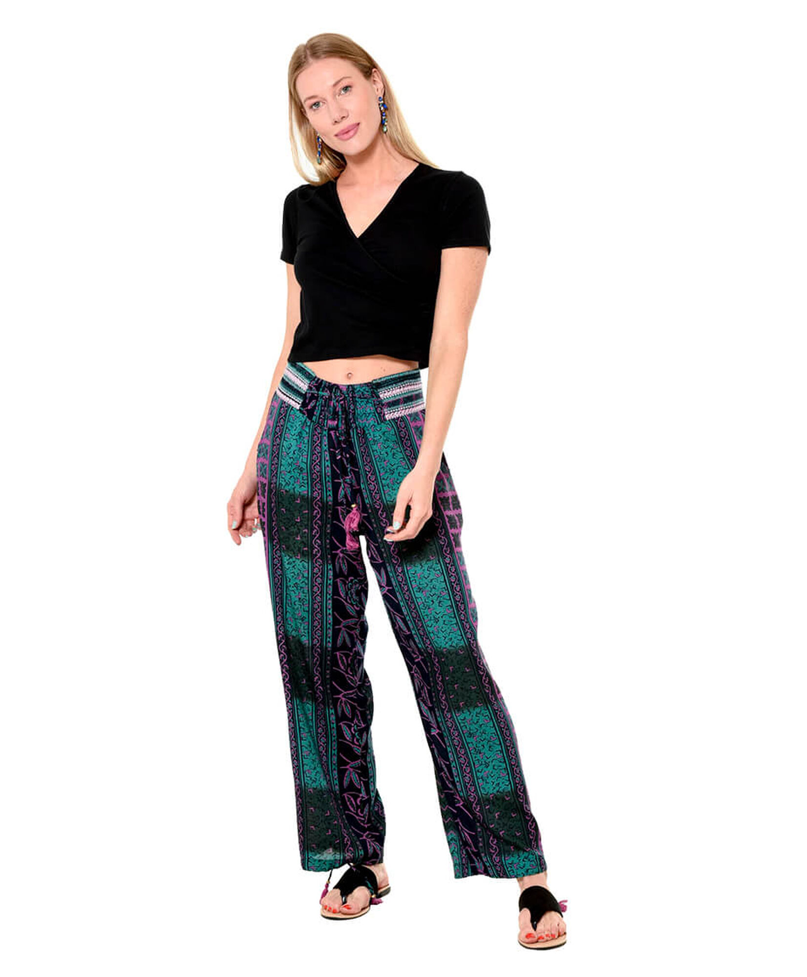 Pantalon pretina bordada Pantalon pretina bordada