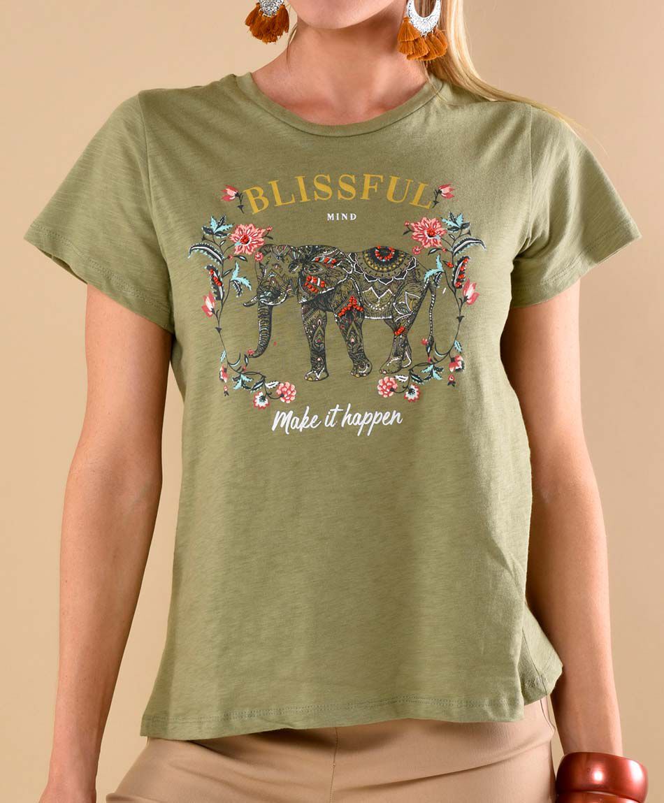 Polera manga corta cuello redondo