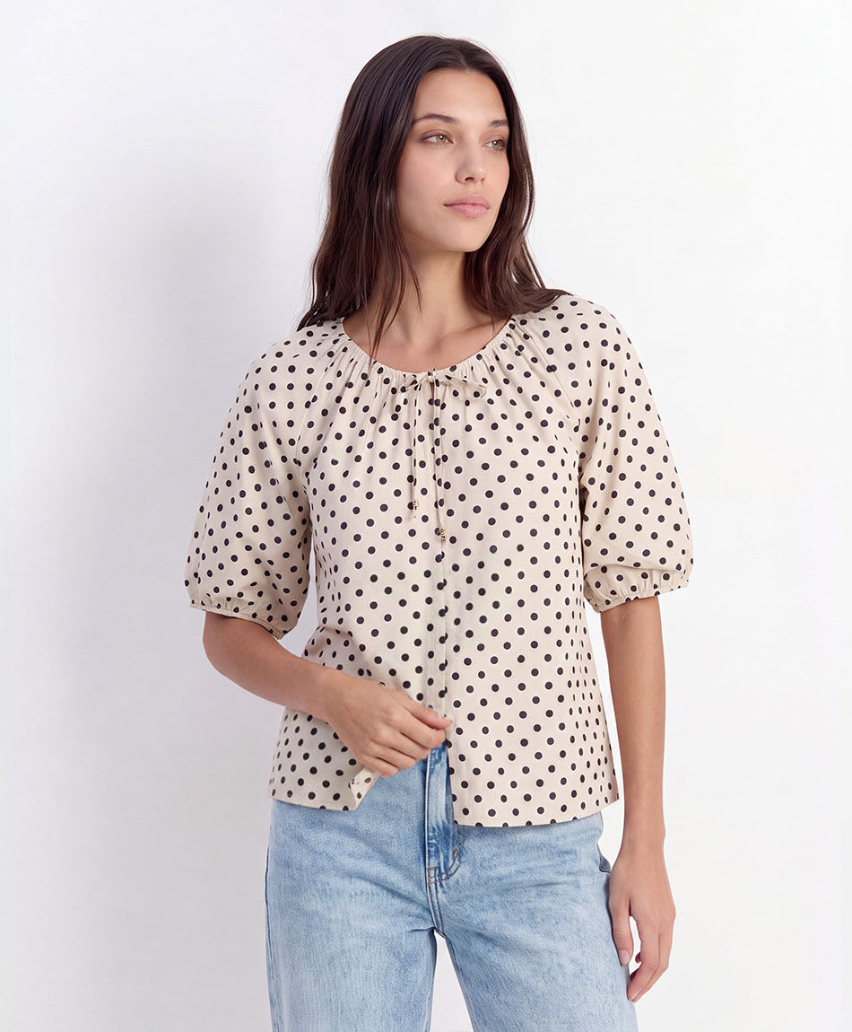 Blusa mujer puntos lazo
