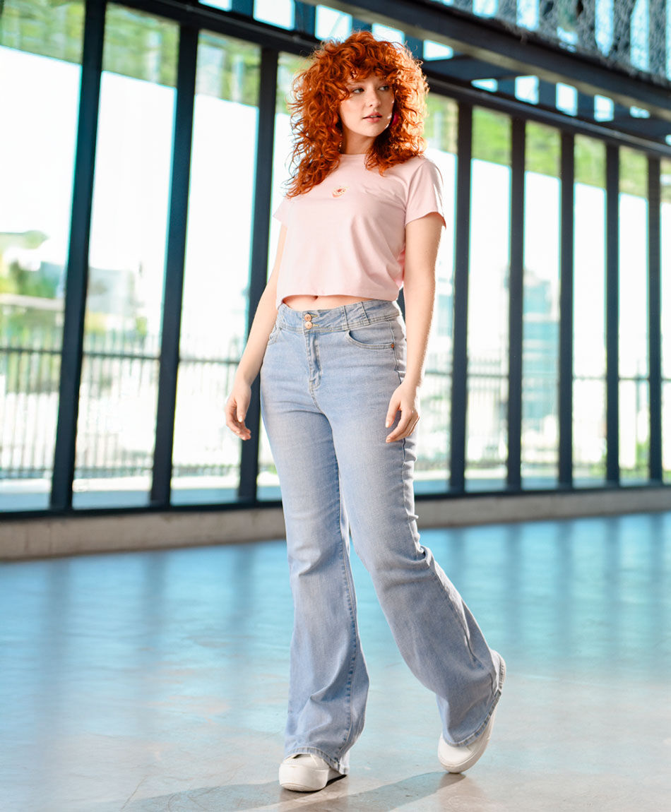 Jeans mujer pretina flare