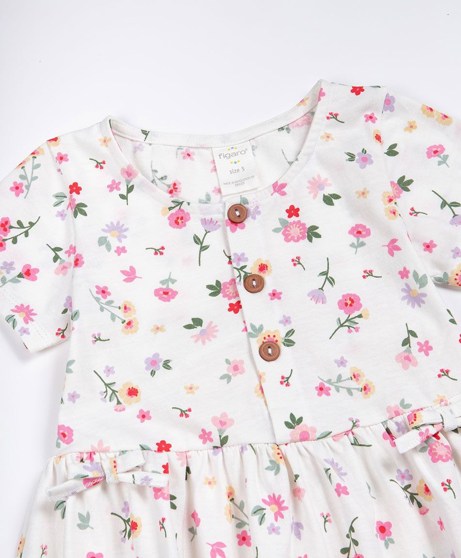 Vestido beb&eacute; florcitas botones