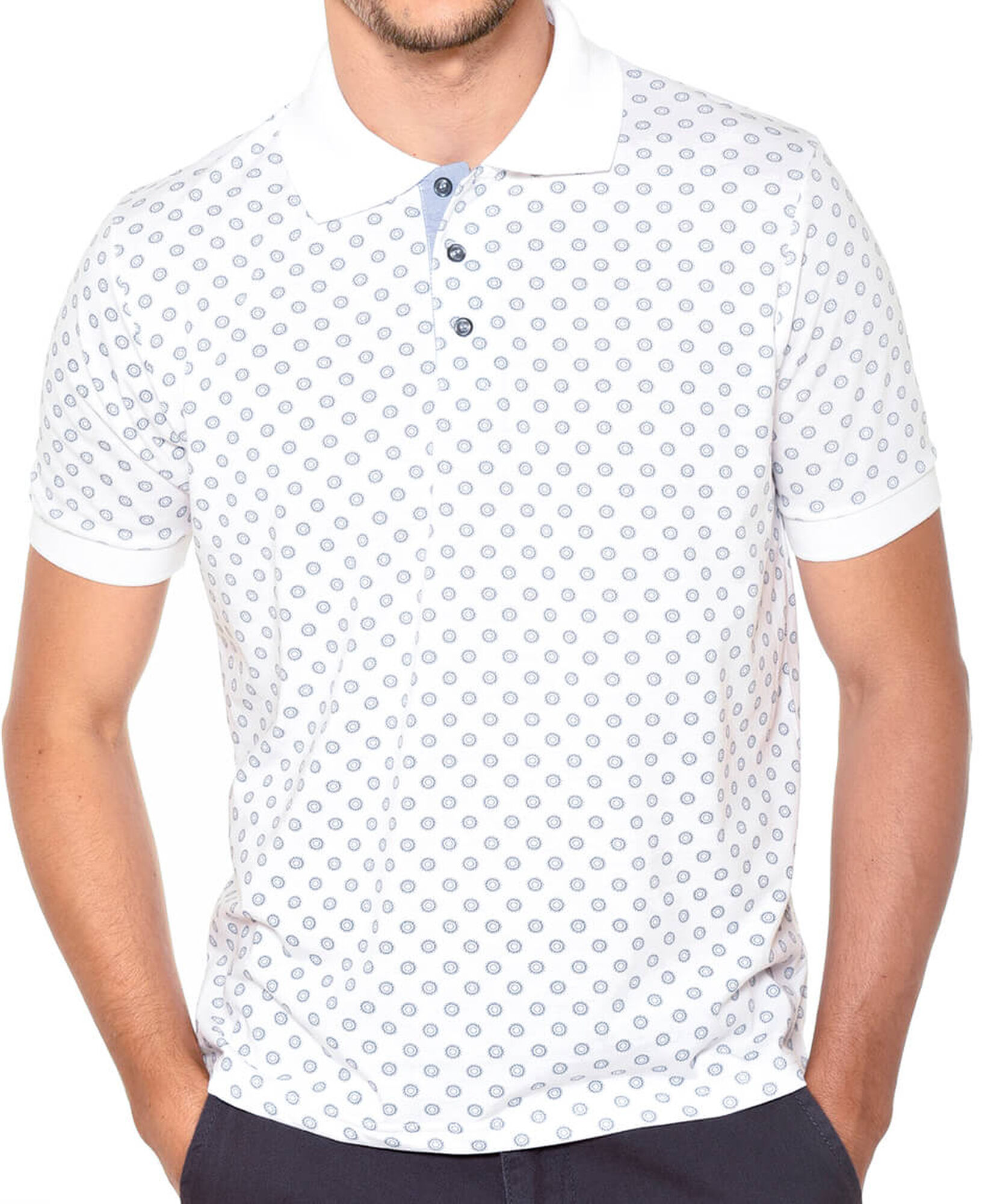 Polera cuello polo estampada Polera cuello polo estampada