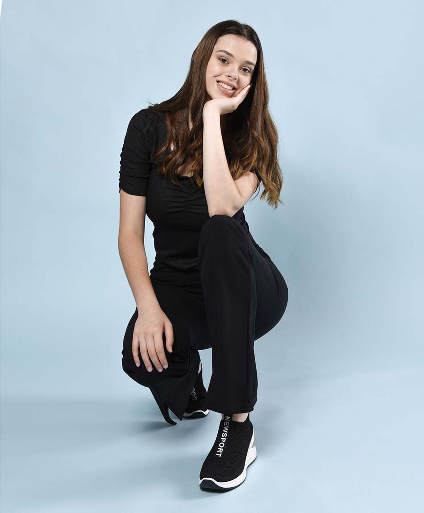 Zapatilla mujer tela elasticada plataforma Zapatilla mujer tela elasticada plataforma