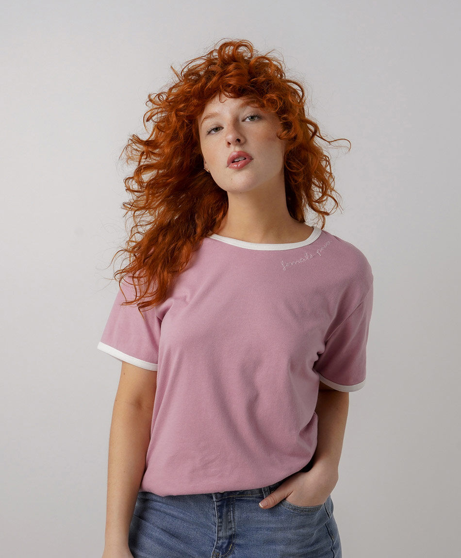 Polera mujer frase cuello