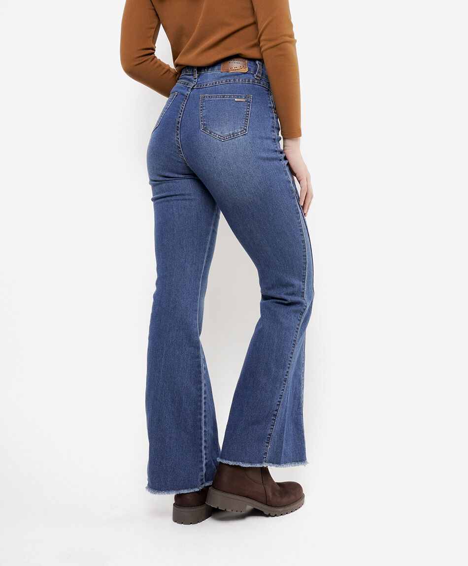 Jeans mujer flare azul