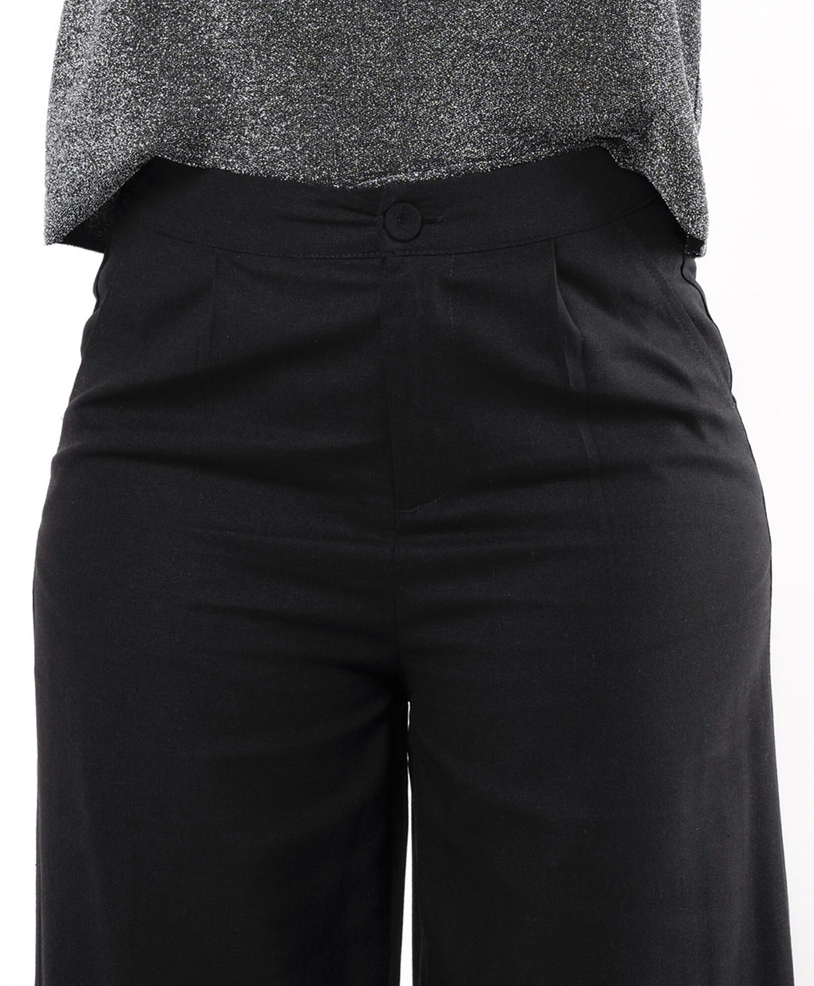 Pantalón mujer negro lino Pantalón mujer negro lino
