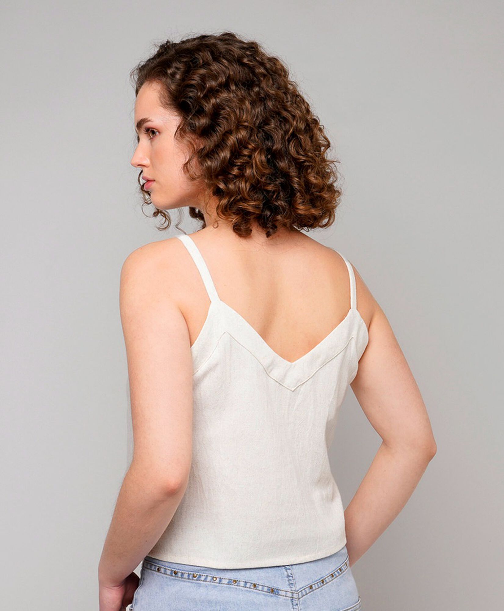 Blusa mujer top lino botones Blusa mujer top lino botones