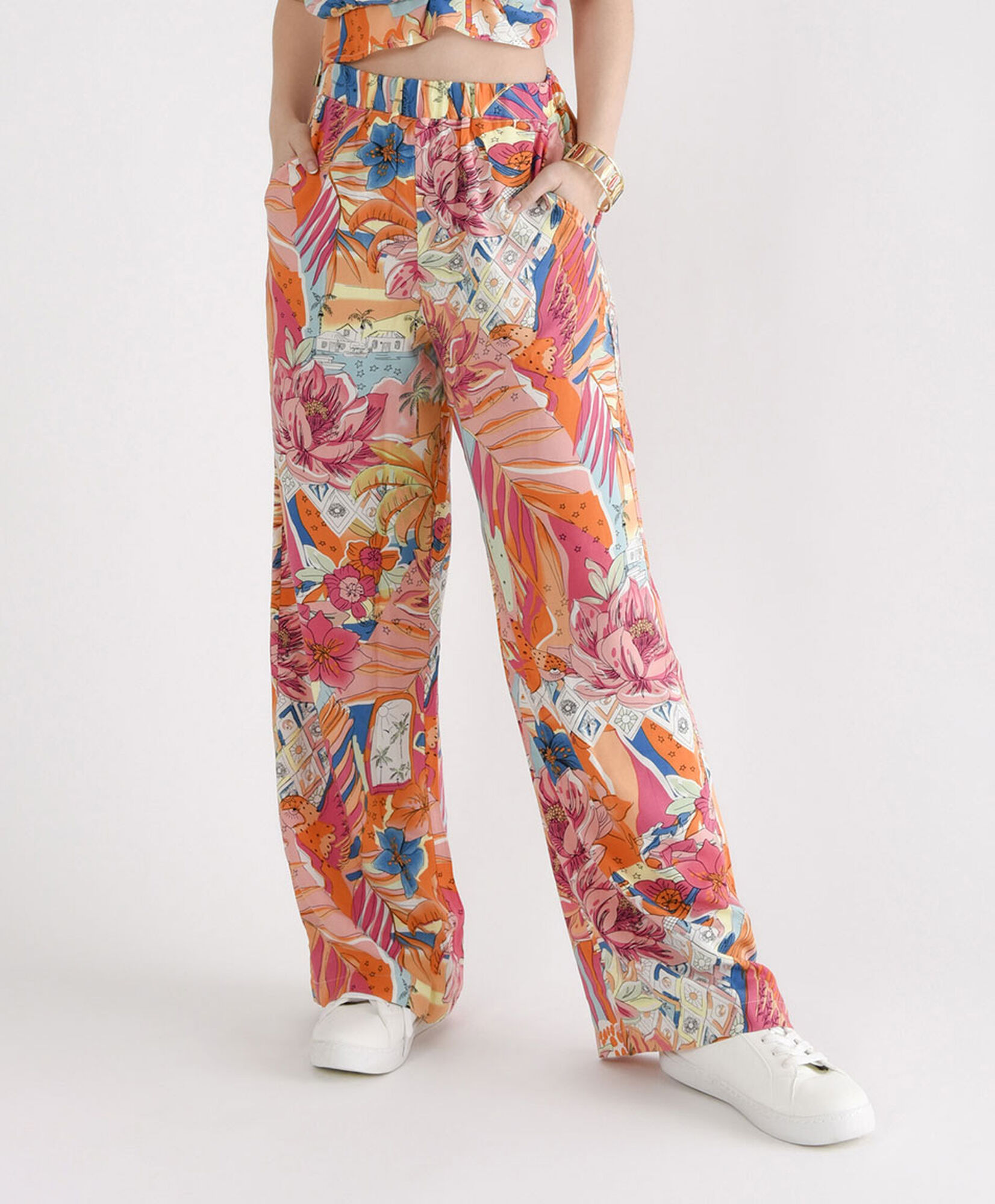 Pantalón mujer tropical wide Pantalón mujer tropical wide