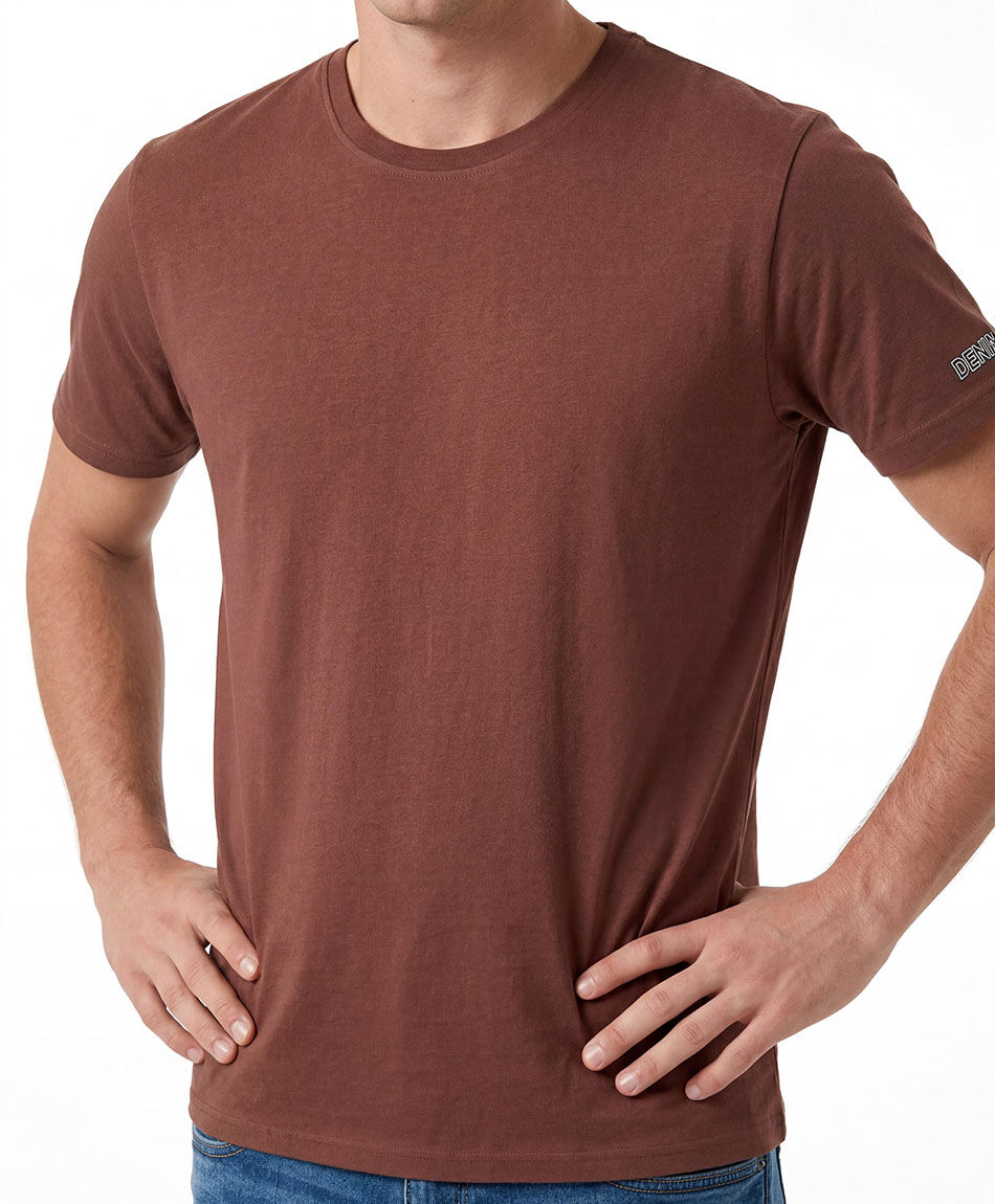 Polera hombre b&aacute;sica bordado manga