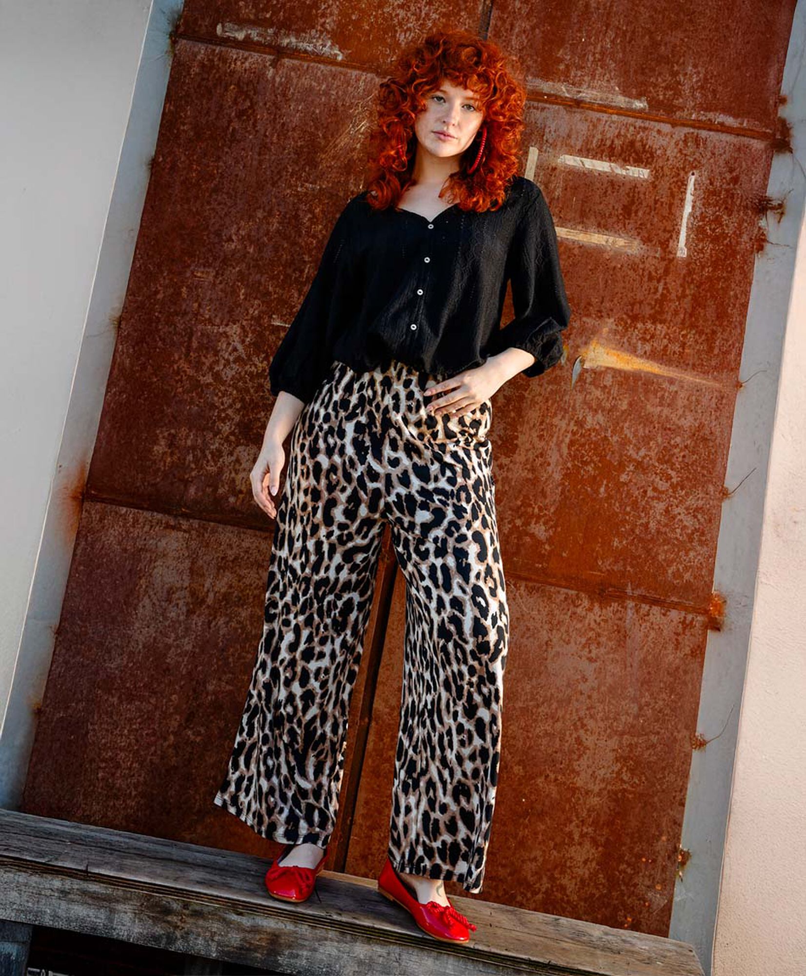 Pantalón mujer animal print palazzo Pantalón mujer animal print palazzo