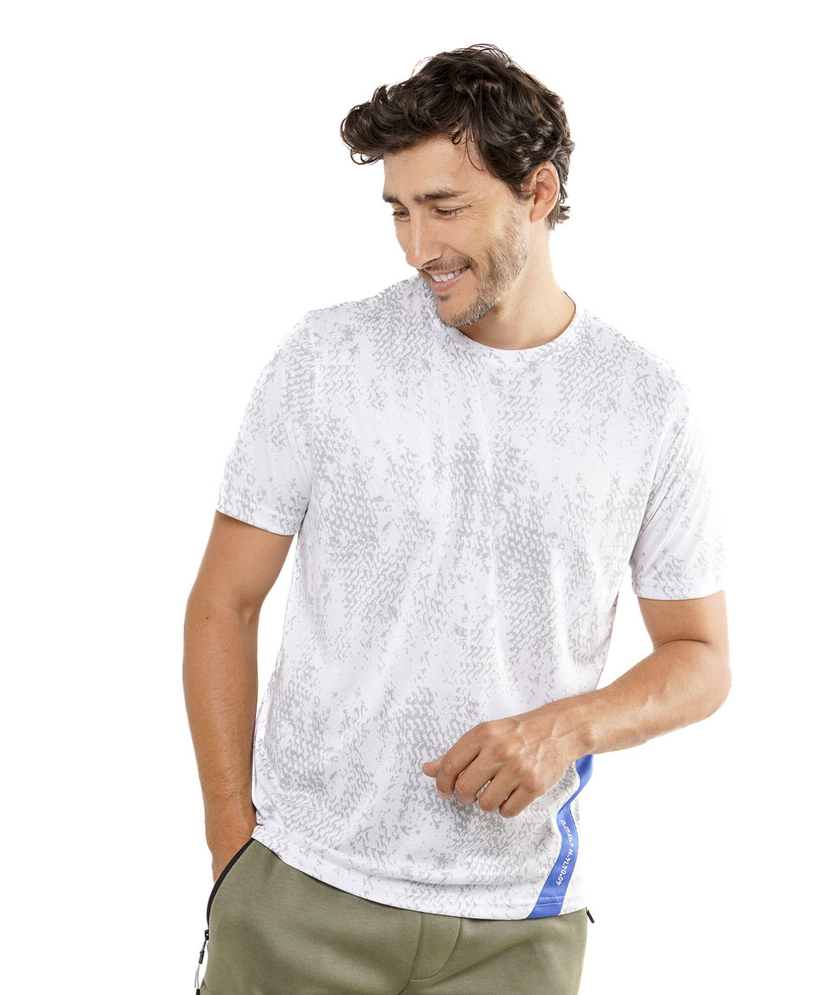 Polera deportiva hombre print blanca Polera deportiva hombre print blanca
