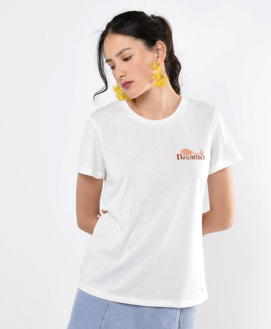 Polera mujer doble estampado bloosom