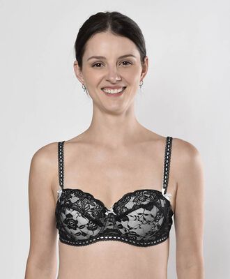 Sostén mujer malla floreada