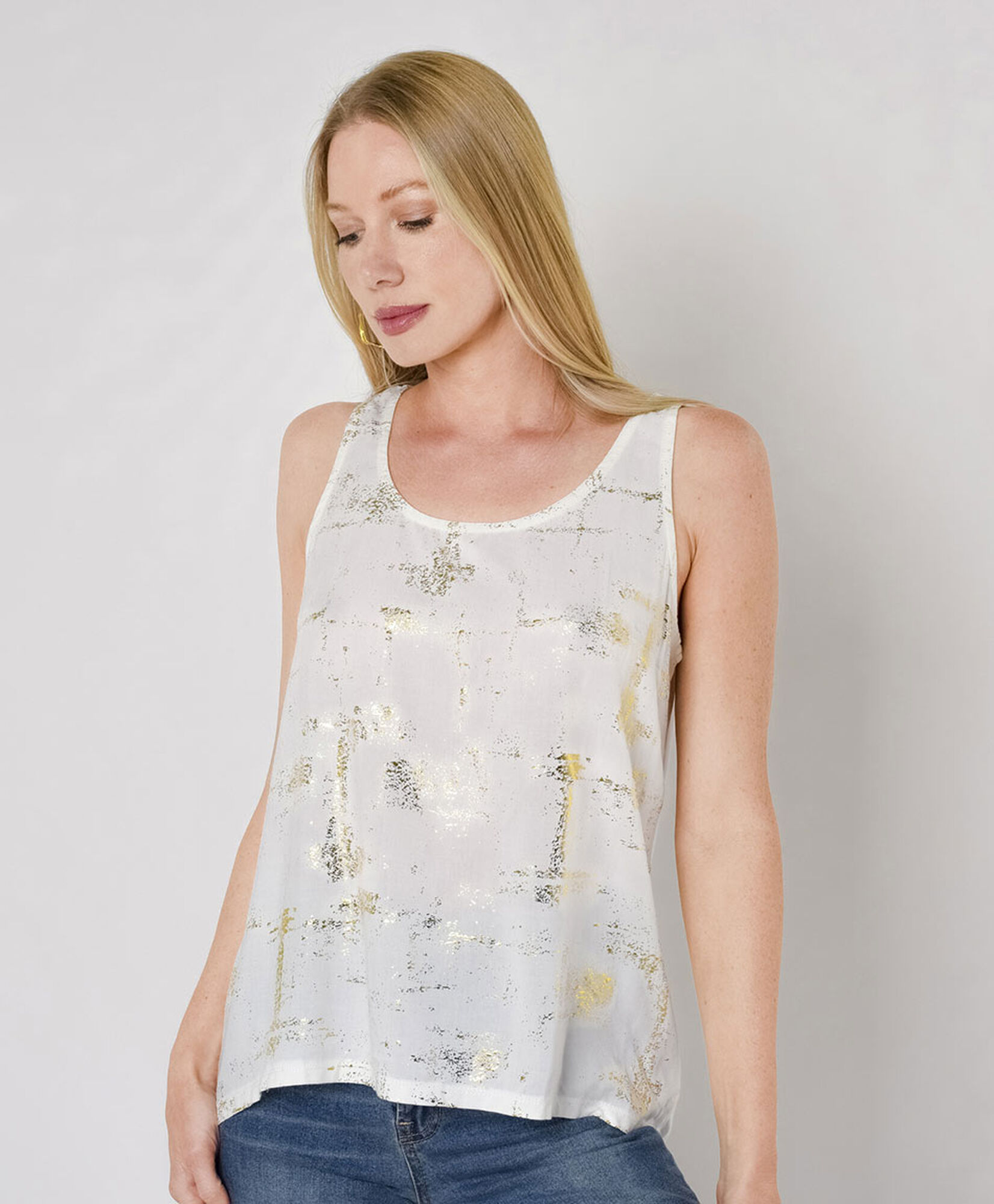 Polera mujer print pinceladas sin mangas Polera mujer print pinceladas sin mangas